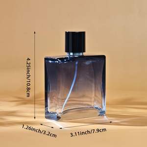 Flacon de parfum vide carré noir rouge givré de 50 ml avec boîte, design luxueux, fond épais, logo personnalisé de haute qualité - Product Image 3