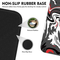 Grand tapis de souris de jeu d'art abstrait rouge et noir étendu avec tapis de souris en caoutchouc antidérapant pour le bureau à domicile