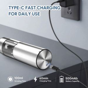 USB Rechargeable Electric Eco-Friendly Stainless Steel Modern <b>Square</b> Portable Pepper Mill Automatic Electronic Salt Pepper Mill - Product Image 5