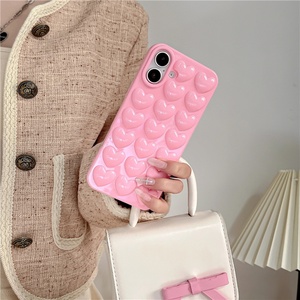 Funda de Silicona Suave con Corazón 3D Rosa para iPhone 16 15 14 13 12 11 Pro Max 16 Plus - Product Image 2