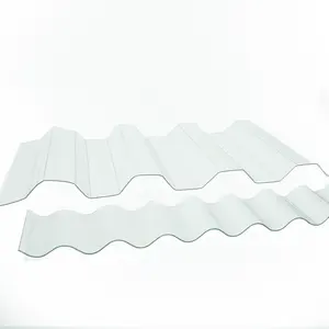 Polycarbonate Corrugated Sheet Tile Transparent Roof For Courtyard Anti-UV Sun Shield