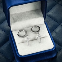 Boucles d'oreilles créoles GRA Hip Hop D Color VVS Bling Moissanite 32MM pour hommes avec argent sterling 925, testées au diamant
