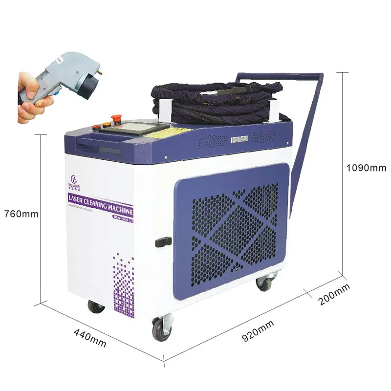 High Power 1000w 1500w 2000w 3000 watts MAX Fiber Laser Cleaning Machine For Metal Oil Paint Rust Removal Laser Cleaner