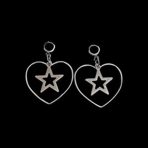 Boucles d'oreilles croix en forme de cœur en acier inoxydable, crochets d'oreilles unisexes, bijoux de mode personnalisés, Style 1, Style 2, Style 3 - Product Image 3