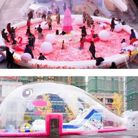 Terrain de jeu pour enfants commercial extérieur personnalisé videur gonflable cochon bulle maison fosse à balles grande escalade saut cochon thème parc d'attractions