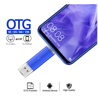 Clé USB 2-en-1 en métal OTG 64GB USB 3.0 en métal et clé USB avec porte-clés pour cadeaux de Noël et promotions