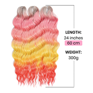 ราคาขายส่ง มีสินค้าในสต็อก แฟชั่นสไตล์ผมถักโครเชต์ใยสังเคราะห์ทนความร้อนสูง สีดำ สำหรับผู้หญิง ต่อผมลอนลึก - Product Image 1