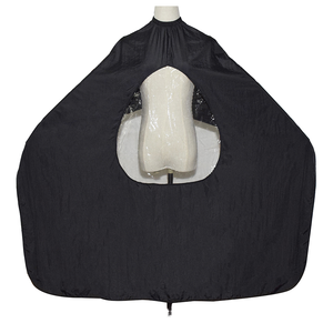 Cape de coiffure professionnelle imperméable en polyester avec fenêtre de visualisation pour coupe de cheveux, tablier pour coiffeurs et barbiers - Product Image 1