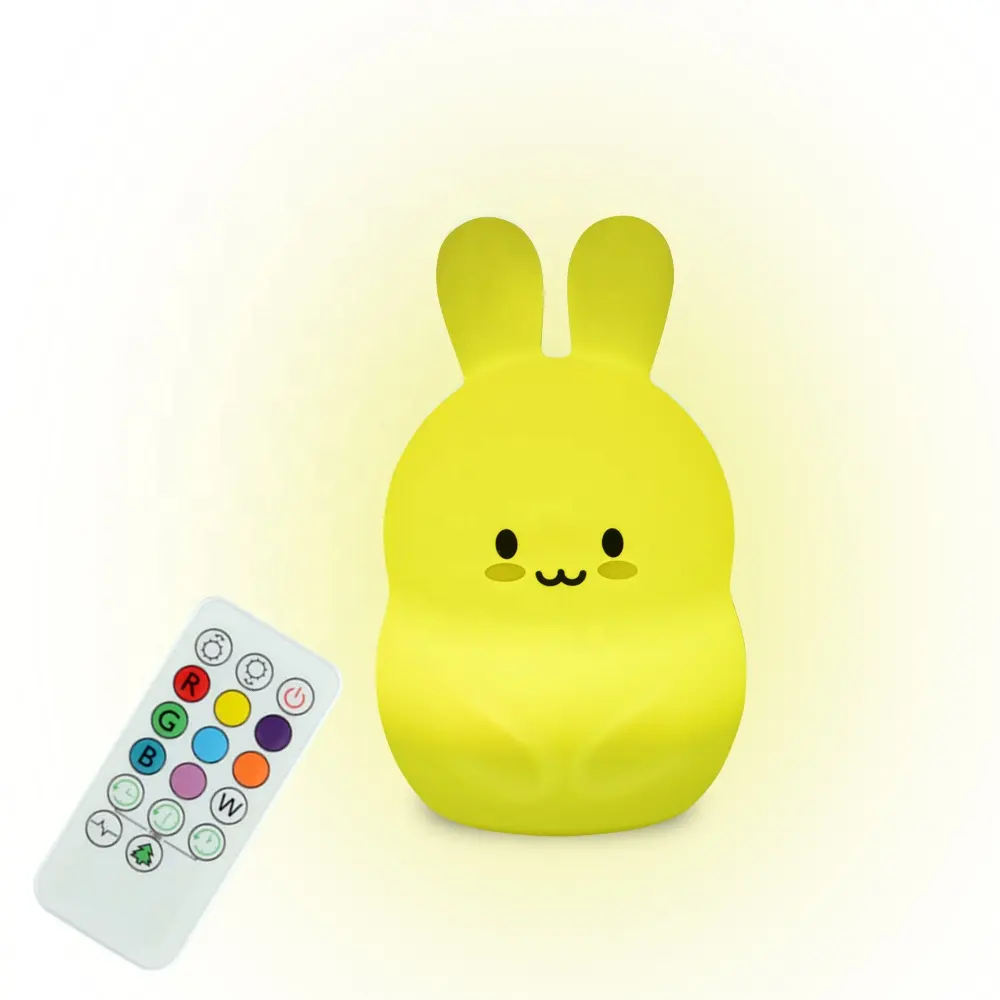 Рекламная акция в подарок, новый цветной светодиодный прикроватный светильник с милым Кроликом, силиконовый ночник