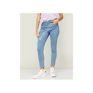 Pantalon en denim droit taille haute pour femmes décontracté Sexy tenue de tous les jours confortable coupe ajustée avec confort extensible Style décontracté - Product Image 2