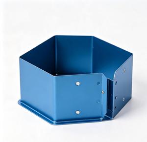 Pièce en tôle d'aluminium hexagonale usinée CNC, composant de précision, finition bleue, service de fabrication sur mesure de tôles. - Product Image 4