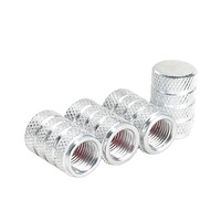 Capuchons de valve de pneu en aluminium à trois anneaux argentés personnalisables, avec logo personnalisé