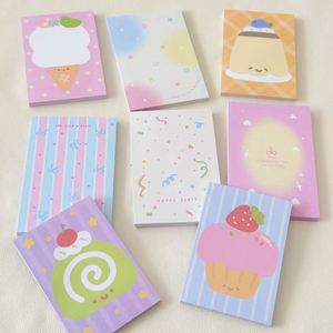 Kawaii Dessert Themed Non-Adhesive <b>Memo</b> <b>Pads</b> Set Assorted Cute Ice Cream/Cake/Pudding Patterns Customizable Office Daily - Product Image 1