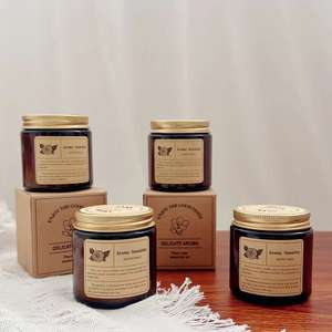 Bougies parfumées en cire de soja en pot de bougie en vrac vanille pour pot en verre à la maison bougie parfumée personnalisée de marque privée - Product Image 1