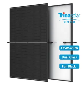 Trina 425w 430w 435w 440w 445w 450w Rotterdam Warehouse Panel Solar N Type Monofacial All Black Pv Module Solar Panel