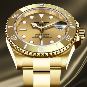 Montre mécanique automatique de luxe pour hommes PINDU, calendrier lumineux, bracelet en acier inoxydable - Product Image 2