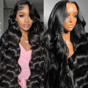 ผมเวอร์จินเวียดนามแท้แบบธรรมชาติ, วิกผม HD Lace Full Frontal แบบไม่ต้องใช้กาว จัดเรียงเกล็ดผม 100% ผมแท้ วิกผมลอนบอดี้เวฟสำหรับผู้หญิง - Product Image 2