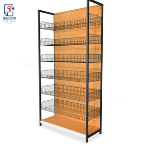 Estantes <span class=keywords><strong>de</strong></span> Exhibición con Acabado <span class=keywords><strong>de</strong></span> <span class=keywords><strong>Madera</strong></span>, Modernos y Elegantes, Estantes <span class=keywords><strong>de</strong></span> Supermercado para Tiendas y Supermercados Hechos <span class=keywords><strong>de</strong></span> Acero - Product Image 4