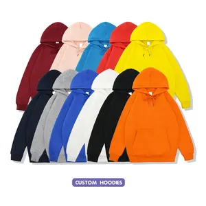 Wholesale Pullover Printing Unisex Plain Thick Heavy Cotton Hoodie Blank Sudaderas Hombre Con Capucha Oversize Custom Hoodie