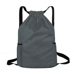 Drawstring <b>Backpack</b> With Front Zipper Pocket Ripstop Cinch <b>Backpack</b> Mesh Side Pockets Adjustable Straps Lightweight Casual - Product Image 4
