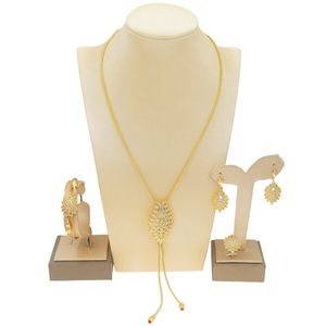 Yulaili 패션 금속 합금 여성 보석 세트 사우디 18K 금도금 크리스탈 세트 신부 아프리카 크리스탈 라인 석 보석 세트 - Product Image 6