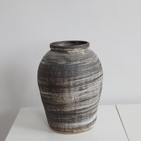 Ensemble de trois pièces en grès noir et blanc articles de maison de luxe de style Wabi-sabi vase en céramique pour la décoration intérieure Offre Spéciale