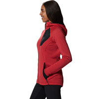 Quantité minimale de commande bas manches raglan couche intermédiaire technique polaire quadrillée veste à capuche zippée pour femmes
