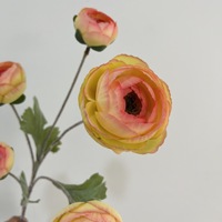 C648 5 kepala Ranunculus bunga buatan Lotus Rumah pernikahan properti fotografi Model ruang beranda dekorasi meja bunga