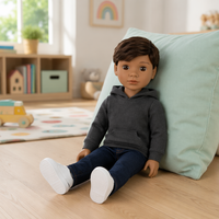 Tête de poupée en vinyle personnalisée, poupée garçon de 18 pouces, unisexe, réaliste, jouet éducatif doux pour enfant