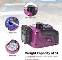 Elektrikli Hidrolik Kriko 5 Ton DC-12V 4.0AH Akülü LED Işıklı 150-450mm Kaldırma Aralığı Alüminyum Alaşımlı Araba SUV Lastik Değişimi İçin