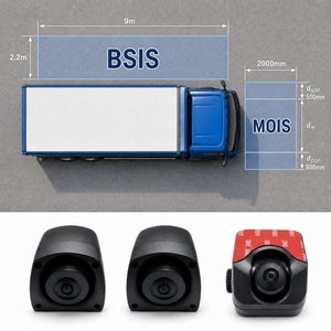 Sistema <span class=keywords><strong>de</strong></span> Cámara con Detección <span class=keywords><strong>de</strong></span> Peatones por IA con Monitor y Alarma LED <span class=keywords><strong>en</strong></span> Pilar para Camiones, Autobuses y Vehículos Pesados, Seguridad <span class=keywords><strong>en</strong></span> Puntos Ciegos - Product Image 1