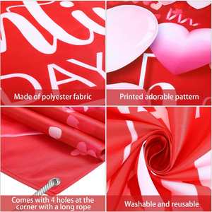 Hot Sale High Quality Waterproof Valentine's Day Polyester <b>Banner</b> Custom Print for Romantic Party Home Wall Yard Outdoor Decor - Product Image 6