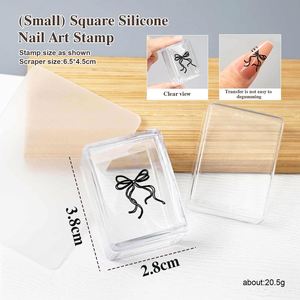 <span class=keywords><strong>Tampon</strong></span> en silicone carré petit format pour <span class=keywords><strong>manucure</strong></span> française, avec capuchon de protection, pour nail art DIY et plaque de stamping pour ongles - Product Image 5