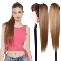 Ekstensi Rambut Julianna Premium, Ekstensi Futura, Rambut Yaki, Rambut Keriting, Kuncir Kuda Sintetis