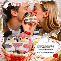 Poupées Amigurumi au Crochet Faits Main en Gros, Animaux Mignons Personnalisés, Pingouins d'Étreinte pour le Soutien Émotionnel, Ornements Cadeaux avec Étiquette Positive