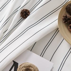 Jinchan White <strong>Curtains</strong> Striped <strong>Curtains</strong> for Living Room Window Treatment Modern Linen Look <strong>Ticking</strong> <strong>Stripe</strong> Light Filtering - Product Image 4
