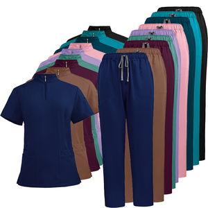 Neues Design Reißverschluss-Stehkragen Krankenschwester-Arzt-Krankenhaus-Uniform, Friseur-<span class=keywords><strong>Spa</strong></span>-Schönheitssalon-Arbeitskleidung-<span class=keywords><strong>Set</strong></span> - Product Image 1