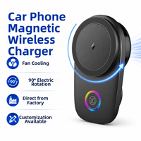 Chargeur de voiture sans fil magnétique 15W |   Refroidissement TEC Flexible |   360 °   Rotule universelle |   Support de ventilation rotatif à un bouton T16