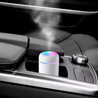 Humidificateur d'air USB portable pour voiture, diffuseur d'huiles essentielles aromatiques, mini humidificateur à brume H2O de 300 ml avec lumière LED, vente en gros