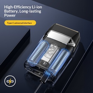 เครื่องโกนหนวดไฟฟ้าสำหรับผู้ชาย 2 ระดับความเร็ว กันน้ำ IPX6 ชาร์จซ้ำได้ พร้อมจอ LED ดีไซน์พกพา แบตเตอรี่ Li-Ion - Product Image 4