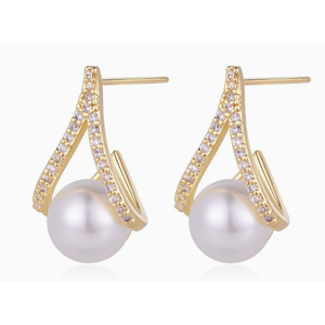 Élégantes boucles d'oreilles pendantes de style cage, plaquées or 14 carats, en argent sterling 925, pour femmes, pour le quotidien, les banquets et les rendez-vous - Product Image 1