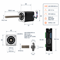 Motor Stepper NEMA17 42 dengan Aktuator Linear Sekrup Penghubung 60mm untuk Printer 3D dan Otomasi CNC