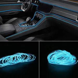 Aksesori lampu mobil, lampu suasana dingin LED RGB Neon Interior Strip lampu mobil