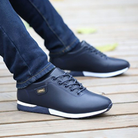 Chaussures décontractées basses pour hommes en PU antidérapantes, confortables, respirantes, à lacets, style marche, vente en gros à prix réduit