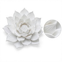 Décoration murale en résine imprimée en 3D SLA, fleur de lotus, stéréolithographie, pétales délicats, art organique pour la maison, OEM personnalisé