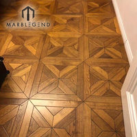 Parquet en bois massif avec motifs de parqueteries personnalisés en bois de noyer pour la décoration intérieure