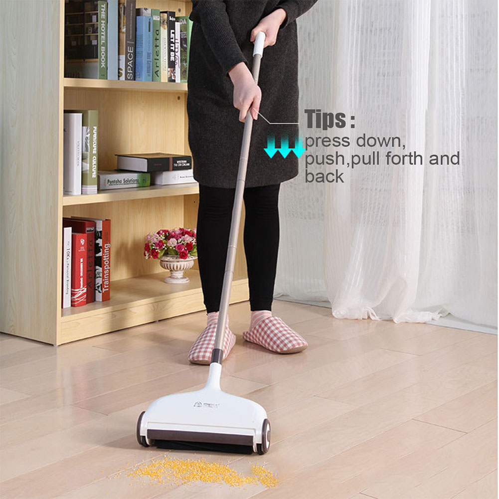 Hair Anti Scratch Floor Cleaning Handheld Sweeper Water Absorb Cordless Broom Carpet Dust Removal Blind Corner Labor Saving Mop