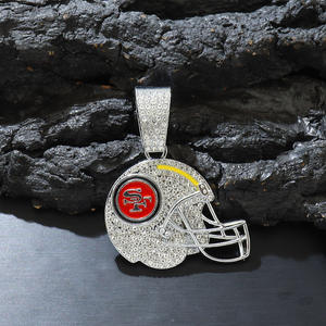 Kalung Liontin Berlian Lapis Emas Gaya Hip-Hop Amerika Eropa Detroit Tigers, Rantai Bambu, Aksesoris Pria - Product Image 5