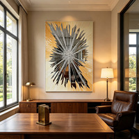 Miroir mural moderne de luxe en céramique et cristal, décoration murale de haute qualité avec texture craquelée, peinture artistique encadrée, tailles personnalisées disponibles