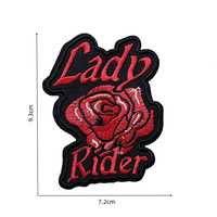En stock, vente en gros : Patchs brodés thermocollants en tissu imprimé motif fleur rose pour motos, vélos, jeans, vestes et sacs